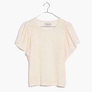 Madewell Texture & Thread Eyelet Flutter Sleeve